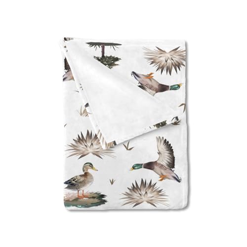 Image of Mallard Duck Baby Blanket for Boys Girls Duck Hunting Flannel Soft Swaddle Blanket Wild Duck Receiving Blankets Warm Newborn Toddler Nursery Bed Crib Blanket Playmat Throw Blanket 30x40