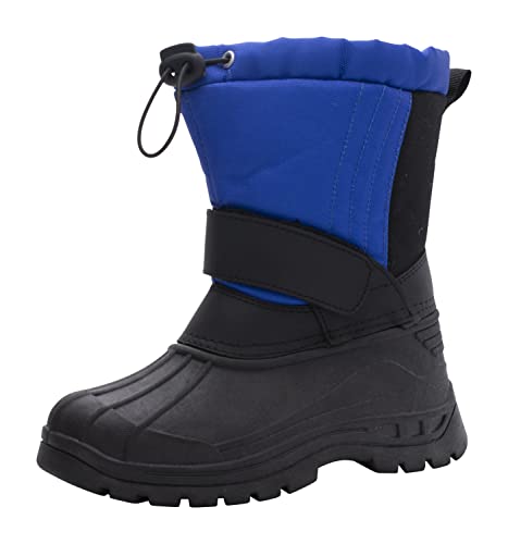 Kids Royal Blue Toggle Snow Boots With Insulation Fur Lining For Skiing Hiking Walking In The Snow - Toddler Size 8