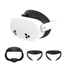 HiBloks Facial Interface for Meta Quest 3S Accessories, 2Pcs Face Cover Pad Compatible with Oculus Quest 3S Breathable Ice Silk Cotton & Sweat-Proof PU Face Cushion Pad, Air-Circulation Design