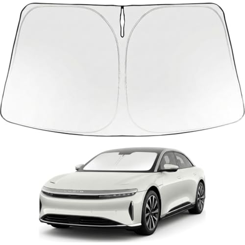 Image of Proadsy Windshield Sun Shade for Lucid Air 2022-2026 Foldable Front Sunshade Protector Sun Visor Blocks UV Rays Keep Car Cooler Accessories