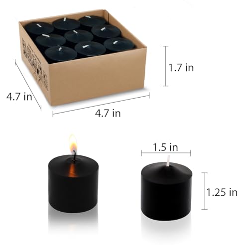 black votive candles 9 packs unscented small votives for halloween wedding holiday party home 8 hour 1534 d x 12534 h