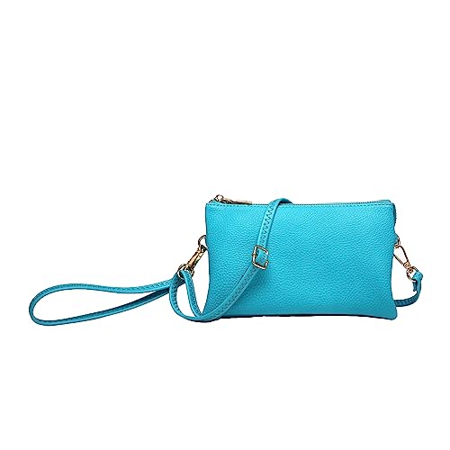 Image of JEN & CO. Riley Small Crossbody Bags Vegan Leather Wristlet Wallets Clutch Purses Shoulder Handbag for Women