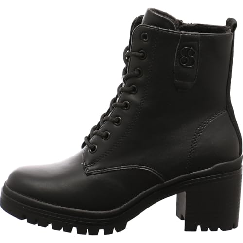 s.Oliver Damen Stiefeletten zum Schnüren mit Blockabsatz Herbst, Schwarz (Black), 38 EU – Ansicht 2