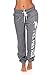 U.S. Polo ASSN. Women's Printed French Terry Boyfriend Jogger Sweatpants Charcoal Heather Small