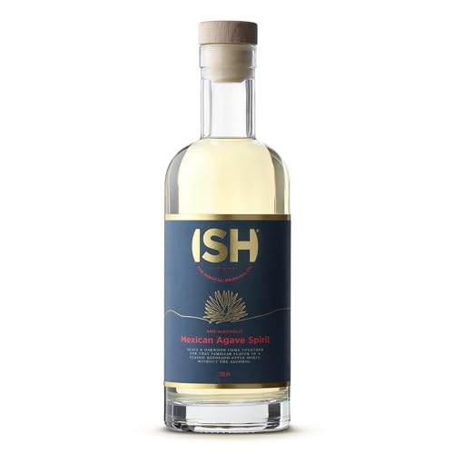 ISH Mexican Agave Spirit Non Alcoholic Tequila Reposado Style, Award Winning Non-Alcoholic Spirits, Gluten Free, Low Calorie, Zero Sugar for Zero Proof Drinks, Beverages & Mocktails, 500 ml Bottle