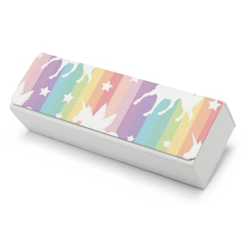 Étui à lunettes rigide et léger motif licorne arc-en-ciel