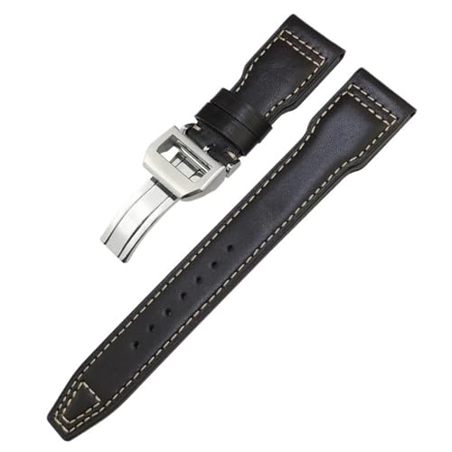 Bracelet montre cuir de veau véritable épais style aviateur pour IWC Big Pilot