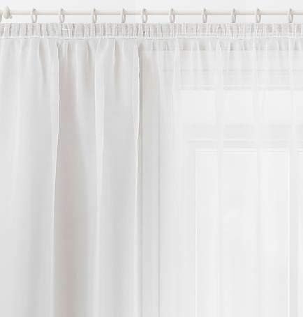 Megachest lucy Woven Voile gathering tape Curtain 2 Panels with tie backs (Pure White 56" wideX90 drop(W142cmXH228.5cm))
