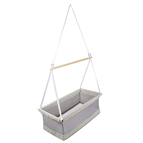roba 226027GA Hängebettchen 'safe asleep', Liegefläche 90x45cm, Mesh-Stoff, Matratze mit Jaquard-Bezug, grau