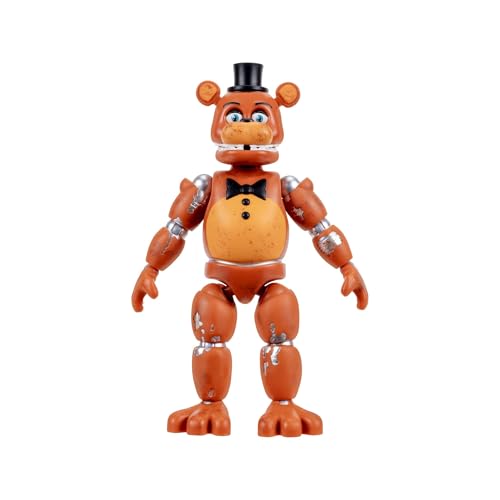 Five Nights at Freddys Withered Freddy - 5-Inch Articulated Figure with Jumpscare Feature and Glow-In-The-Dark Eyes