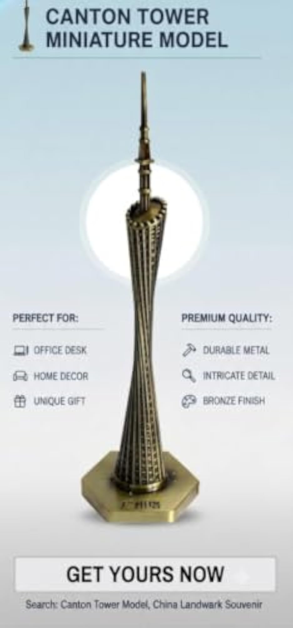 Canton Tower Scale Model, Office Table Showpiece