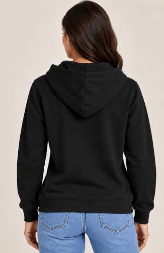 Image of SANE ORIGINALS Women's Cotton Blend Fleece Zip Up Hoodie Sweatshirt, Warm Winter Full Zip Jacket with Kangaroo Pockets