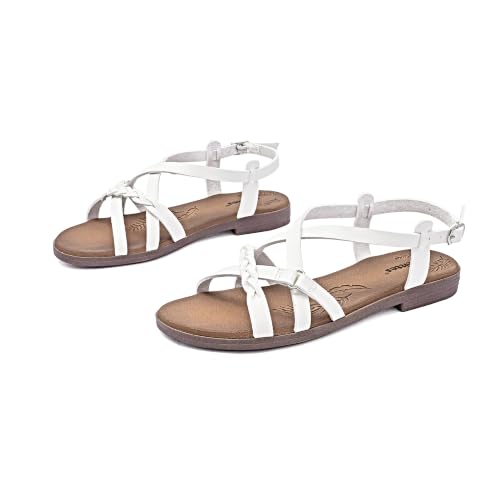 Image of Veittes Women's Casual Ankle Strappy Flat Slide Sandals