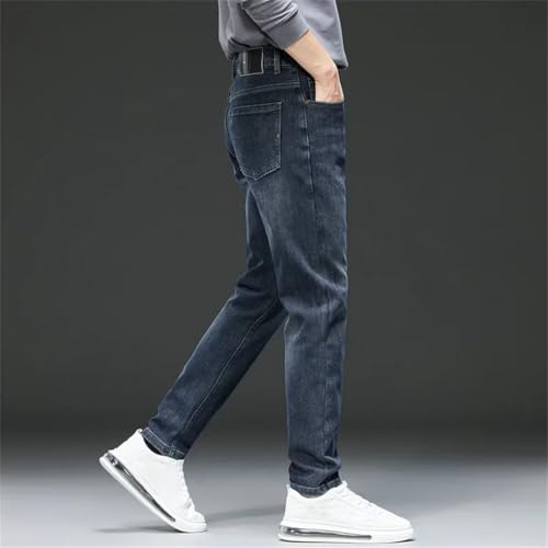 Hndudnff Men Embroidered Jeans Slim Fit Stretch Trousers Clothing Comfortable Straight Denim Pants2