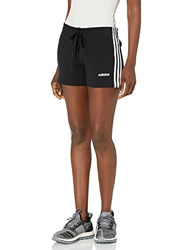 adidas Women's Essential 3-stripes Short, Black/White, Small