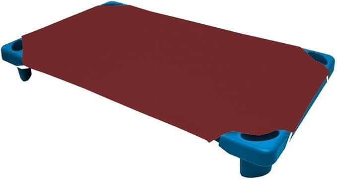 Cot Sheets for Toddler and Preschool - Daycare/Pre-School Cot Sheet - Corner Elastic Loops - Cot Bed Fitted Sheet - Poly Cotton Surface Pack of 12 (22" W X 52" L) - Burgundy