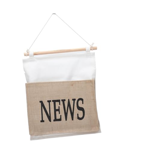 ARTIBETTER Luxurious Jute Pouch Wall-mounted Storage Basket for Magazines Stylish Home Accessory
