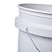 Hudson Exchange 5 Gallon Bucket with Bottom Grip Handle, HDPE, White