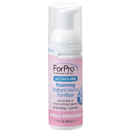 Image of ForPro Alcohol-Free Foaming Instant Hand Sanitizer, 1.7 Fl Oz - Moisturizing, Dye-Free Formula, Vanilla Sugar Bliss Scent