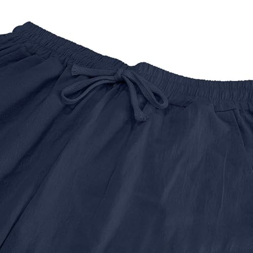 Mens Summer Linen Sweatpants Solid Color Casual Straight Leg Pants Beach Holiday Drawstring Elastic Waist Trousers4