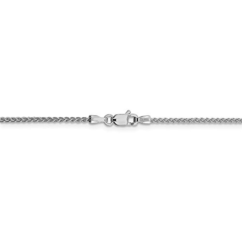 Solid 10K White Gold 1.5mm Spiga (Wheat) Chain Necklace - with Secure Lobster Lock Clasp4