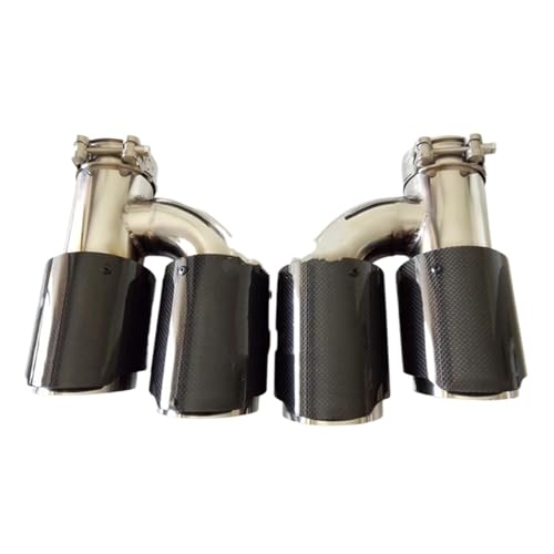 Embout d'échappement double en carbone brillant avec entrée de 60mm et sortie de 114mm