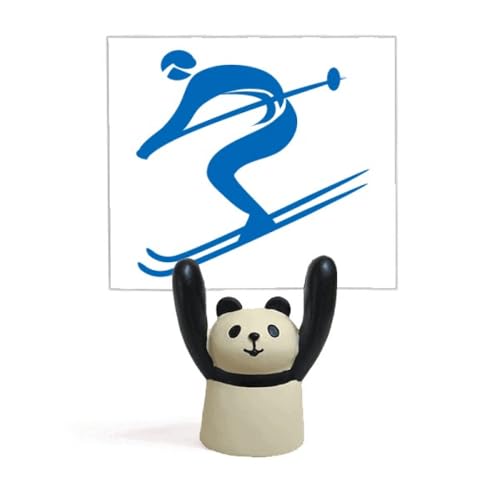 Support de mémo bleu sports d'hiver : cadeau idéal motif panda pour passionné de ski