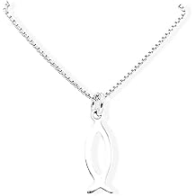 Very Tiny Delicate and Dainty Sterling Silver Ichthus Christian Fish Symbol Necklace, Christmas Baptism or Easter Gift Necklace