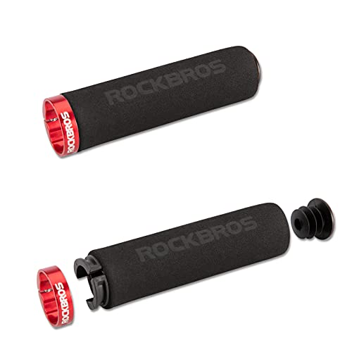 Image of ROCKBROS Foam Bike Grips Fit MTB /BMX /Folding Bike /Beach Cruiser & Scooter | Single Lock On,Non-Slip,Shock-Absorbing Handlebar Grips ,Easy Install,Multiple Colors