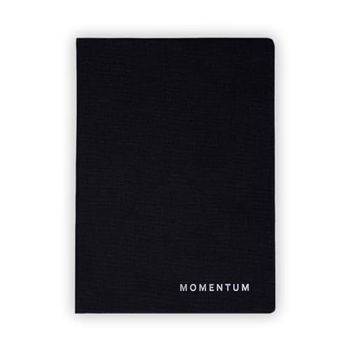 MOMENTUM Planner 2026 Undated A5 Productivity Journal | 192 Pages – Daily, Weekly & Monthly Planner Kit with Motivational Stickers & Postcards, Black, for Office & Students