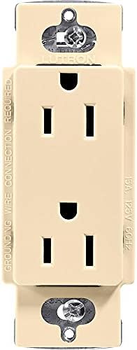 Lutron Claro 15 Amp Duplex Outlet, CAR-15-IV, Ivory