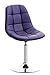 Chaise Lounge Design Emil - Chaise de Salle à Manger Rembourrée avec Revêtement en Similicuir - Pivotante avec piètement en Métal Aspect Chromé - Plusieurs Couleurs au Choix:, Couleur:Violet