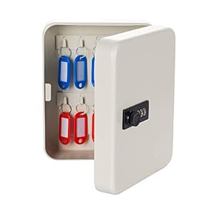 八番屋 キーボックス キーケース 鍵収納 鍵管理 オフィス 家庭 壁掛け 専用キー付き インテリア 小型 暗証番号 ダイヤルロック (18キー)