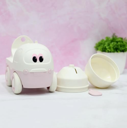 Image of Money Saving Bank with Coin Slot / /Creative Cartoon Design Money Bank / /Plastic Piggy Bank for Boys & Girls (Pack of 1) (Truck Piggy Bank - Pink)