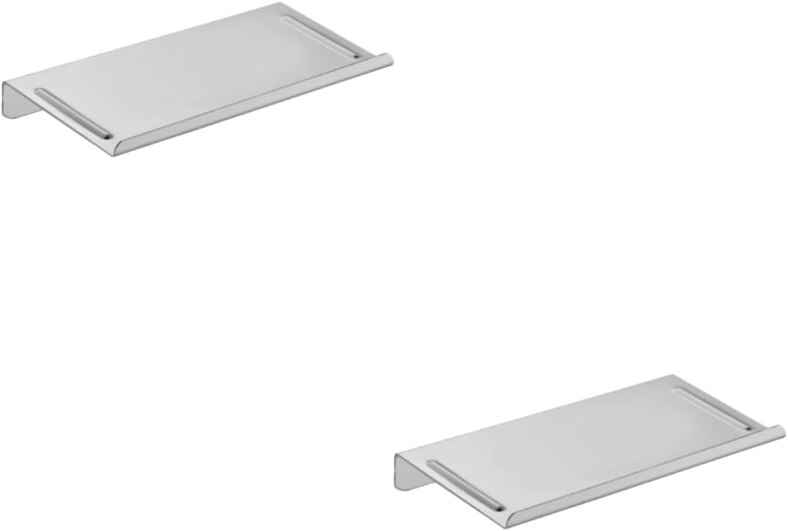 PRETYZOOM 2pcs Stainless Steel Phone Tray Bathroom Rack Bathroom Phone Holder Shelf Bathroom Shelf Bathroom Wall Shelves Shower Organizer Wall Mounted Floating Shelves Telefonos Telephones