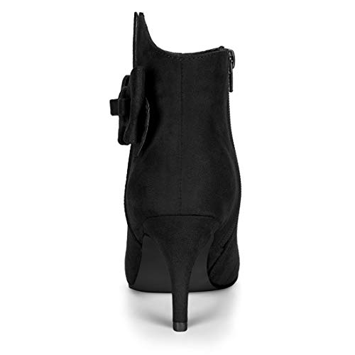 Allegra K Women's Bow Stiletto Heel Black Ankle Boots 9 M Us #TOP2