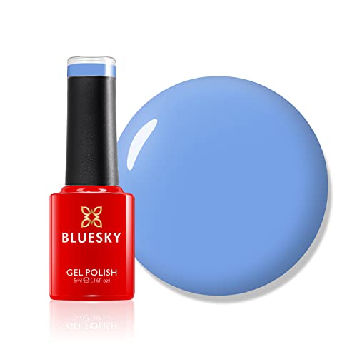 Bluesky Blue Iris A101 - Esmalte de uñas de gel, duradero, antidesconchones, 5 ml, tamaño mini, se debe secar bajo lámpara LED o UV, color azul celeste