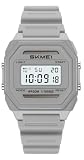 Gosasa Men's Solar Digital Sports Watch 10mm Ultra Thin 5ATM (Grey)