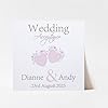 Personalised Wedding Acceptance Card - Handmade Wedding RSVP Card - Pink Hearts - Size 15 x 15cm #4
