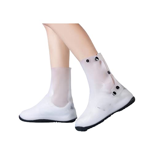 Cubrecalzado impermeable de silicona para lluvia, diseño con doble hebilla, elástico ajustable y reutilizable, fácil de poner y antideslizante (Color: C, Talla: X-Grande) miniatura 1
