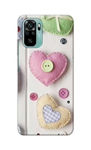 Image of PRINTFIDAA Heart Shape Hard Back Cover for Redmi Note 10, Redmi Note 10S Back Cover -(P6) KAT1010