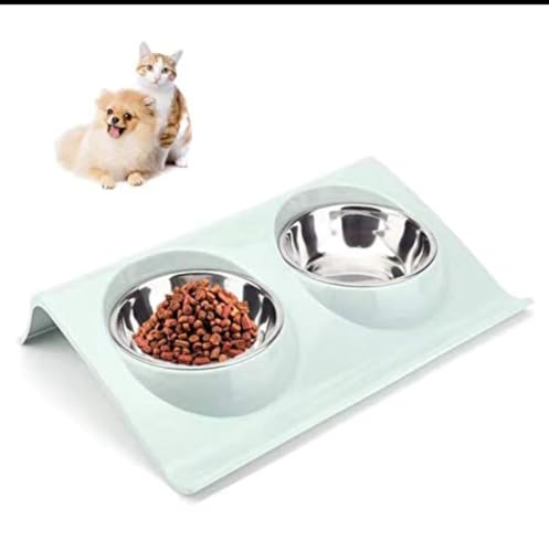 Comedouro e Bebedouro Duplo Elevado para Gatos e Cães Adulto e Filhotes Porte Pequeno - Tigelas de A