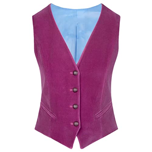 Chaleco de forro polar para mujer ajuste delgado cuello en V ropa de trabajo fiesta rosa S