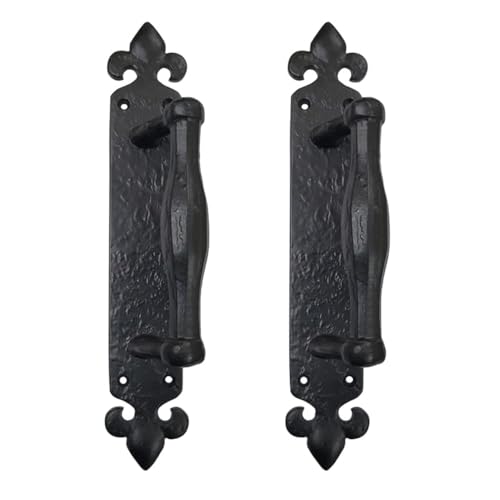 Adonai Hardware "Achaz Iron Door Pull with Back Plate (2, Black Powder Coated)