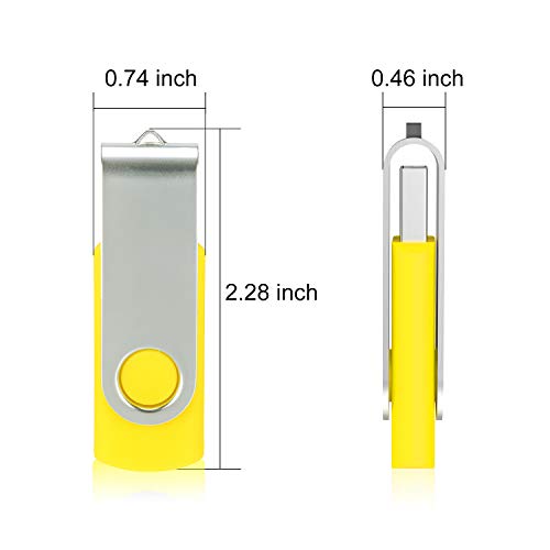 4Gb Flash Drives 5 Pack, Alihelan Usb Flash Drive Usb 2.0 Thumb Drive Swivel Memory Stick U Disk Jump Drive Zip Drive With Led Indicator (5 Mixed Colors: Black Red Purple Yellow White, 4G) #TOP1