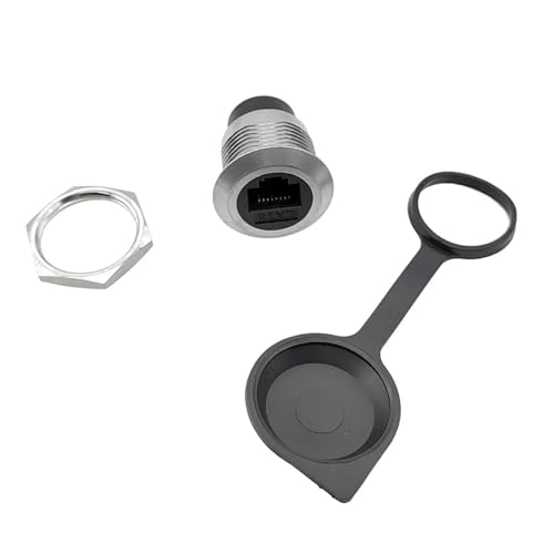 Módulo conector de red redondo tipo D para montaje en panel con USB 2.0 y tapa, 10 unidades 5
