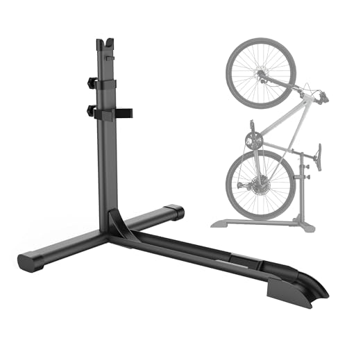 Wiltec Portabici da Terra Universale 68,8 x 56 x 49,3-81,1 cm, Porta Bicicletta autoportante in Acciaio, Altezza Regolabile