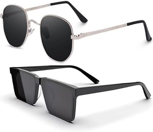 Sheomy Unisex-adult Combo Offer Pack Of Thug Life Non-Polarized Sunglasses And Round Oval Shape Shades Google Sunglasses B076Pzjytm, Black