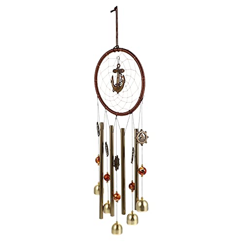KONTONTY 1Pc Wind Chime Dream Catcher Creative Wall Hanging Decor for Living Room Bedroom Outdoor Use Unique Tube Design Ornament for Home