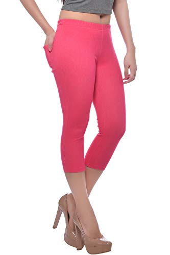 Image of Frenchtrendz Women's Cotton Modal Spandex Stretchable Slim Fit Jegging Capris